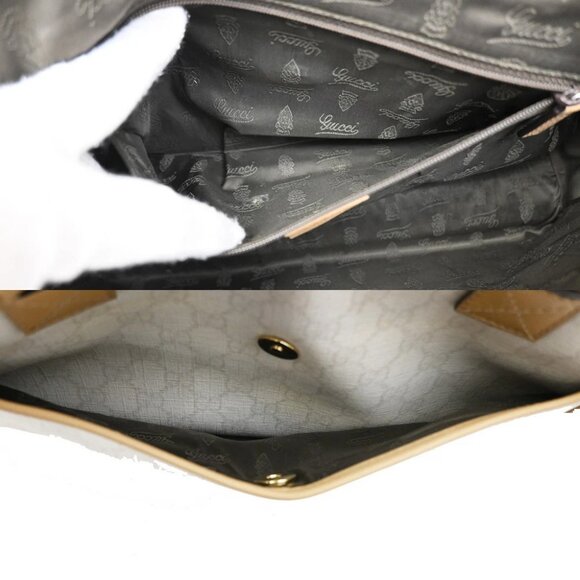 GUCCI Logo GG Shoulder Tote Bag PVC Leather White GHW Italy - Picture 13 of 16